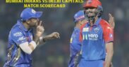 Mumbai Indians vs Delhi Capitals Match Scorecard